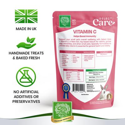 Show full view: Small Pet Select Care Natural High Fiber Timothy Hay Based Vitamin-C Support Treat Supplement for Smallpets, Brown, 4.2-oz bag slide 3 of 8