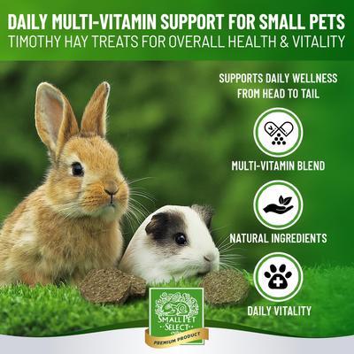 Show full view: Small Pet Select Care Natural High Fiber Timothy Hay Based Multi-Vitamin Support Treat Supplement for Smallpets, Brown, 4.2-oz bag slide 2 of 8