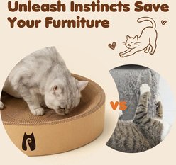 Happy & Polly 2-in-1 Round Kraft Paper Cat Scratcher Bed & Puzzle Toy, Brown slide 2 of 9
