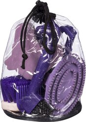 Tough1 6-Piece Junior Horse Grooming Kit, 9 x 7-in, Purple
