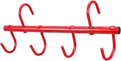Tough1 Portable 4-Hook Horse Tack Rack, 17 x 2-in, Red