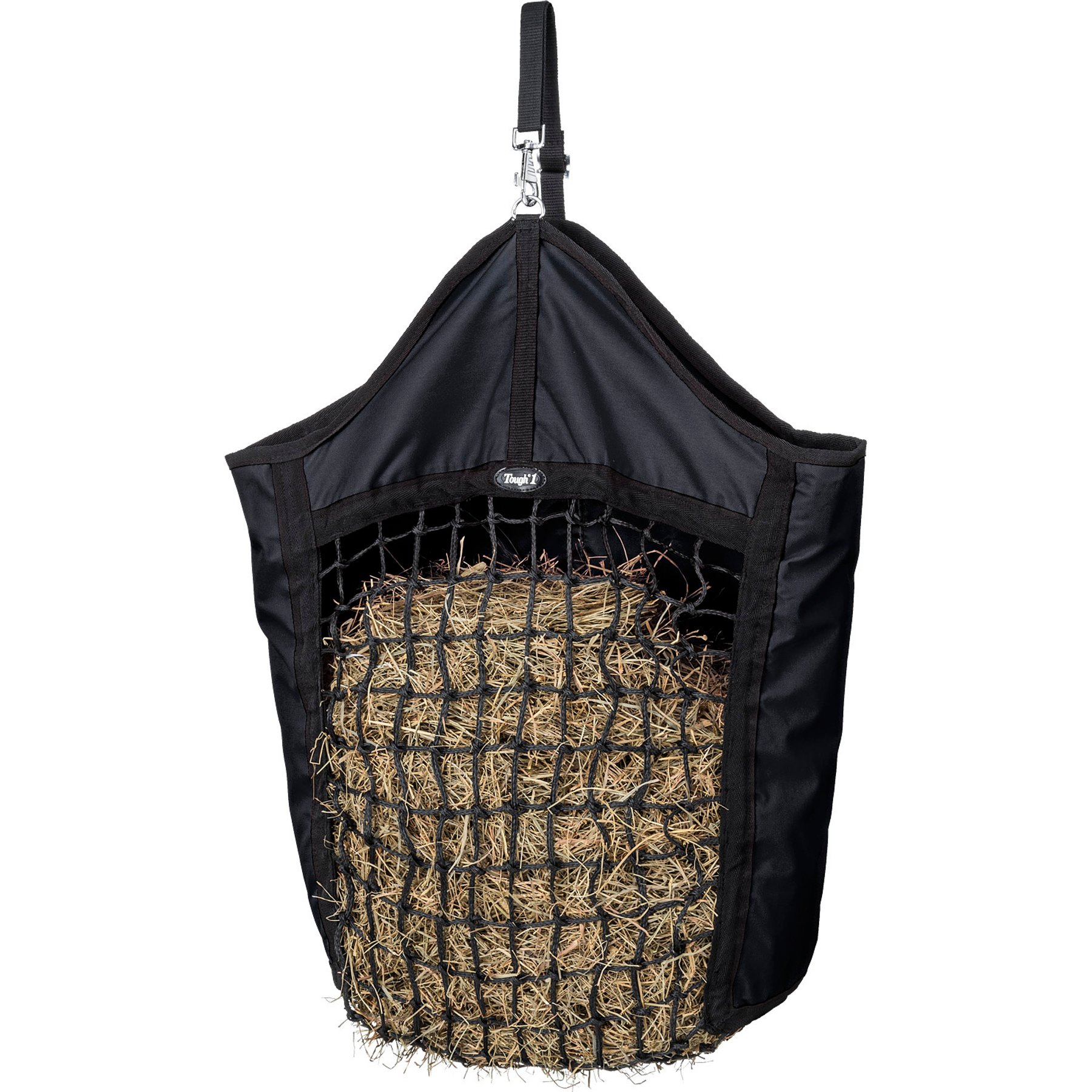 Tough1 Nylon Hay Horse Tote with Net Front, 21 x 29 x 7-in, Black