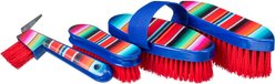 Tough1 4-Piece Printed Horse Brush Package, 7 1/2 x 5 1/2-in, Serape