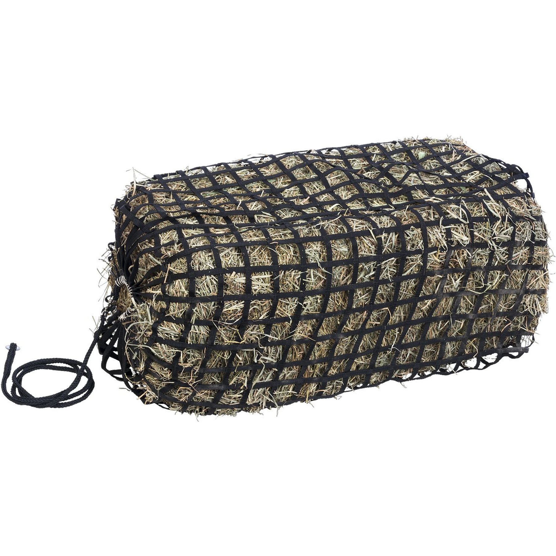Tough1 Slow Feed Square Bale Horse Web Feeder, Black, 1/2-in wide