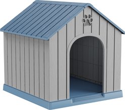 Cesicia Plastic Dog House, Blue, 36.26-in