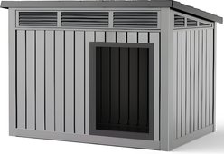 Cesicia Plastic Dog House, Gray, 25.12-in