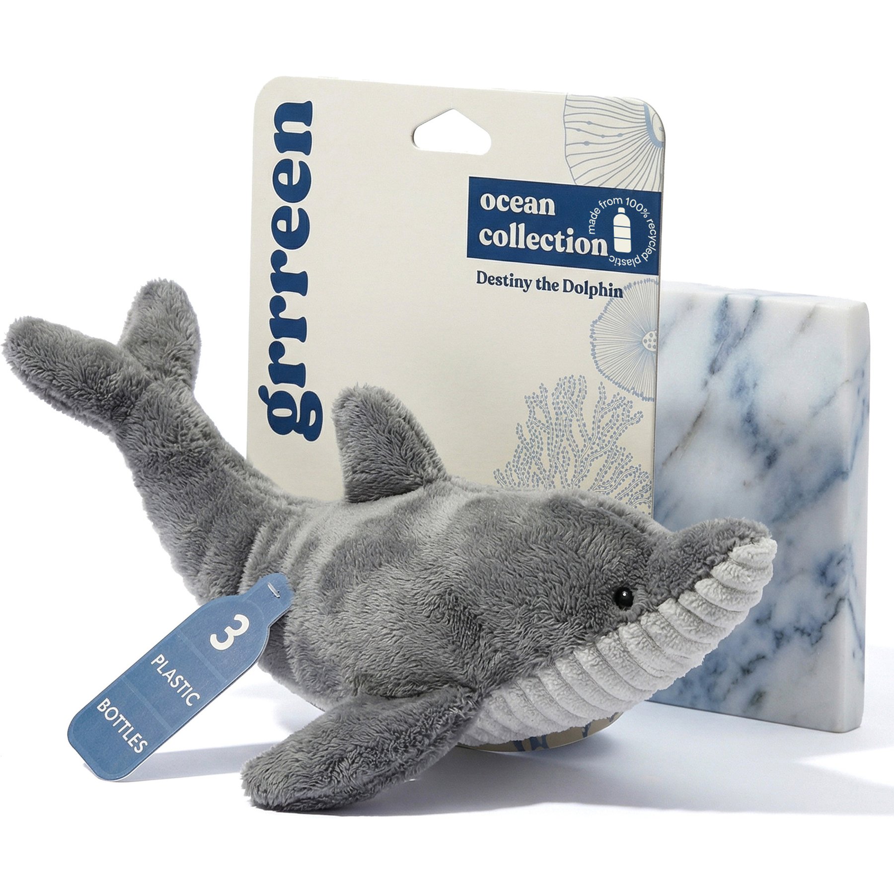 Grrreen Dolphin Squeaky Plush Dog Toy, Medium