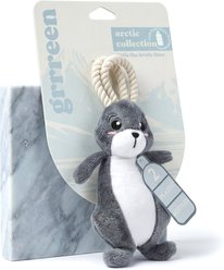 Grrreen Arctic Hare with Rope Squeaky Plush Dog Toy, Small