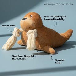 Grrreen Walrus Squeaky Plush Dog Toy, Brown, Medium slide 2 of 7