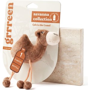 Grrreen Camel Plush Cat Toy with Catnip, Brown, Small