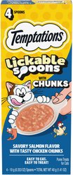 Temptations Lickable Spoons Salmon Flavor with Chicken Chunks Lickable Cat Treats, 4 count