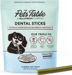 The Pets Table Dental Chicken, Mint & Parsley Dental Chew Stick Treats for Dogs, 20-oz bag, 28 count