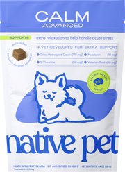 Native Pet Advanced Calm Anxiety & Stress Support Chew Supplement for Dogs, 60 count