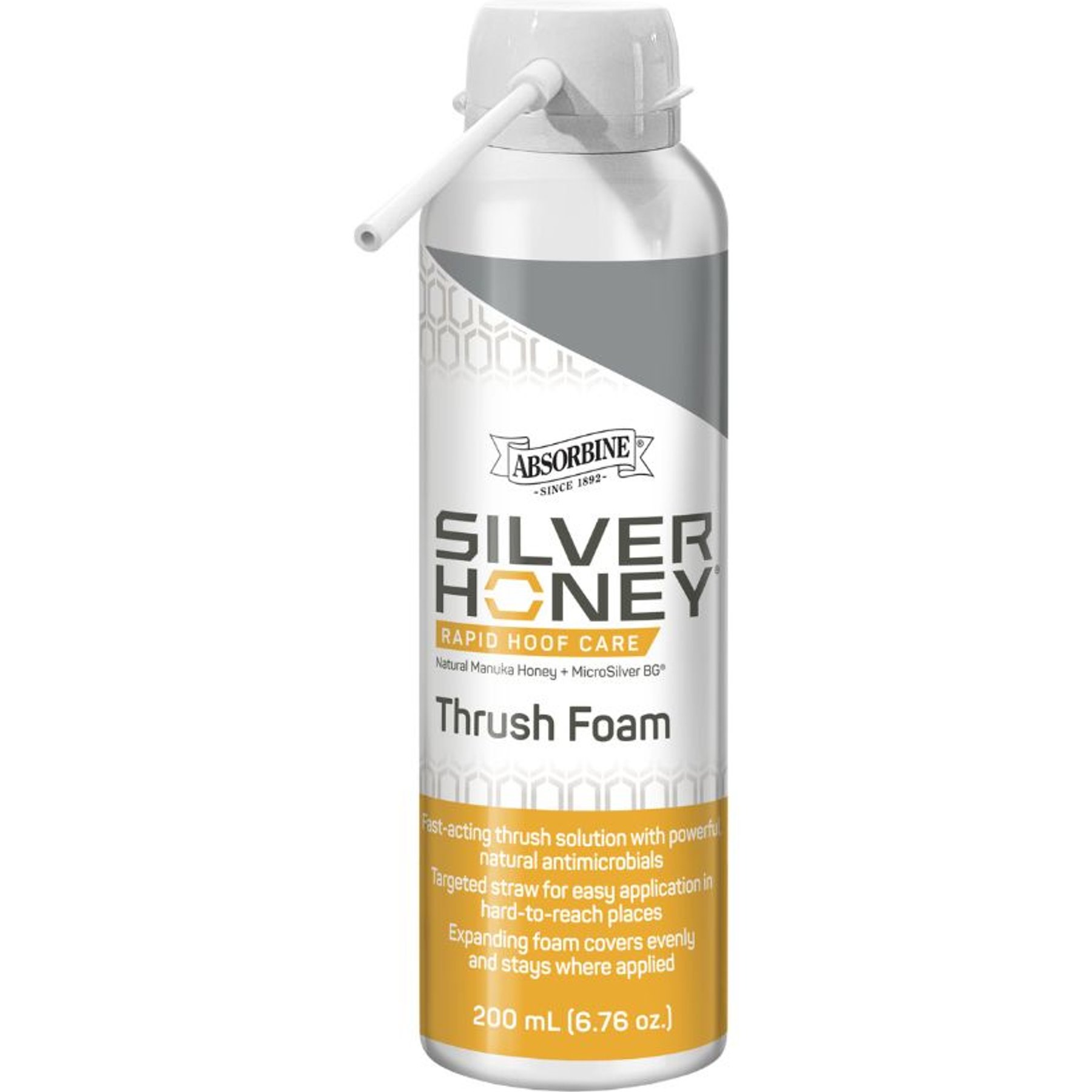 Silver Honey Rapid Hoof Care Thrush Horse Fungal Treatment Foam, 200-mL