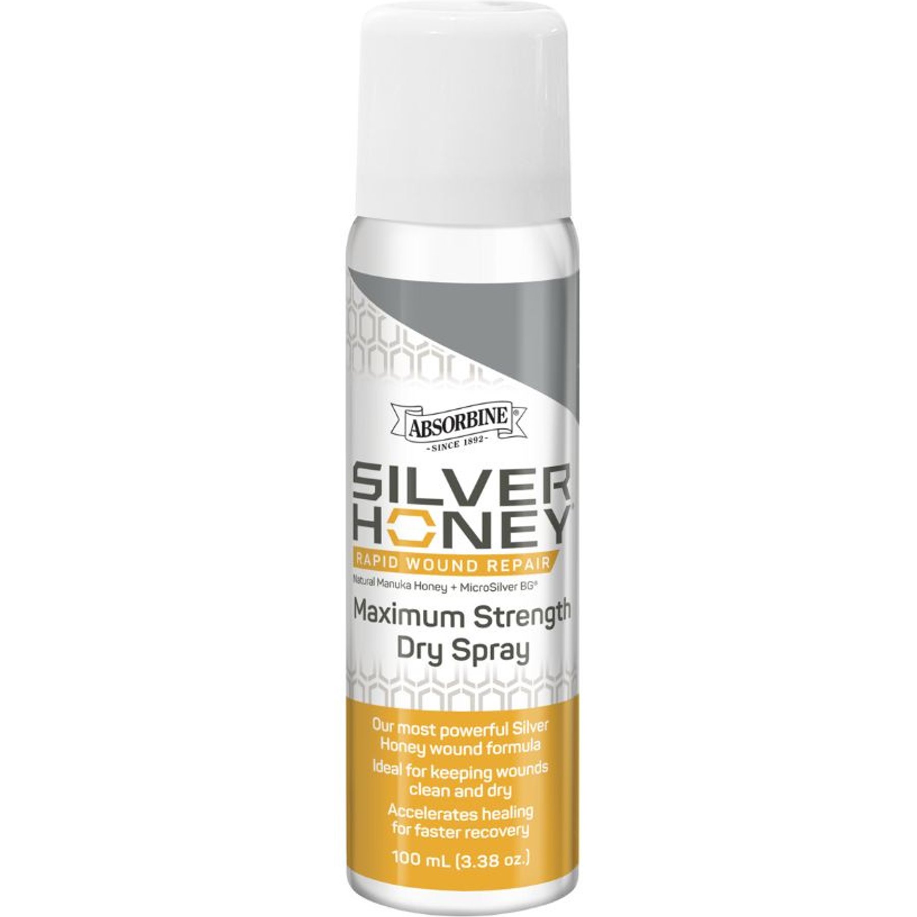 Silver Honey Rapid Skin Relief Maximum Strength Dry Horse Wound Care Spray, 100-mL