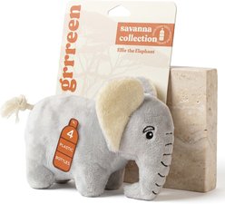 Grrreen Elephant Squeaky Plush Dog Toy, Medium