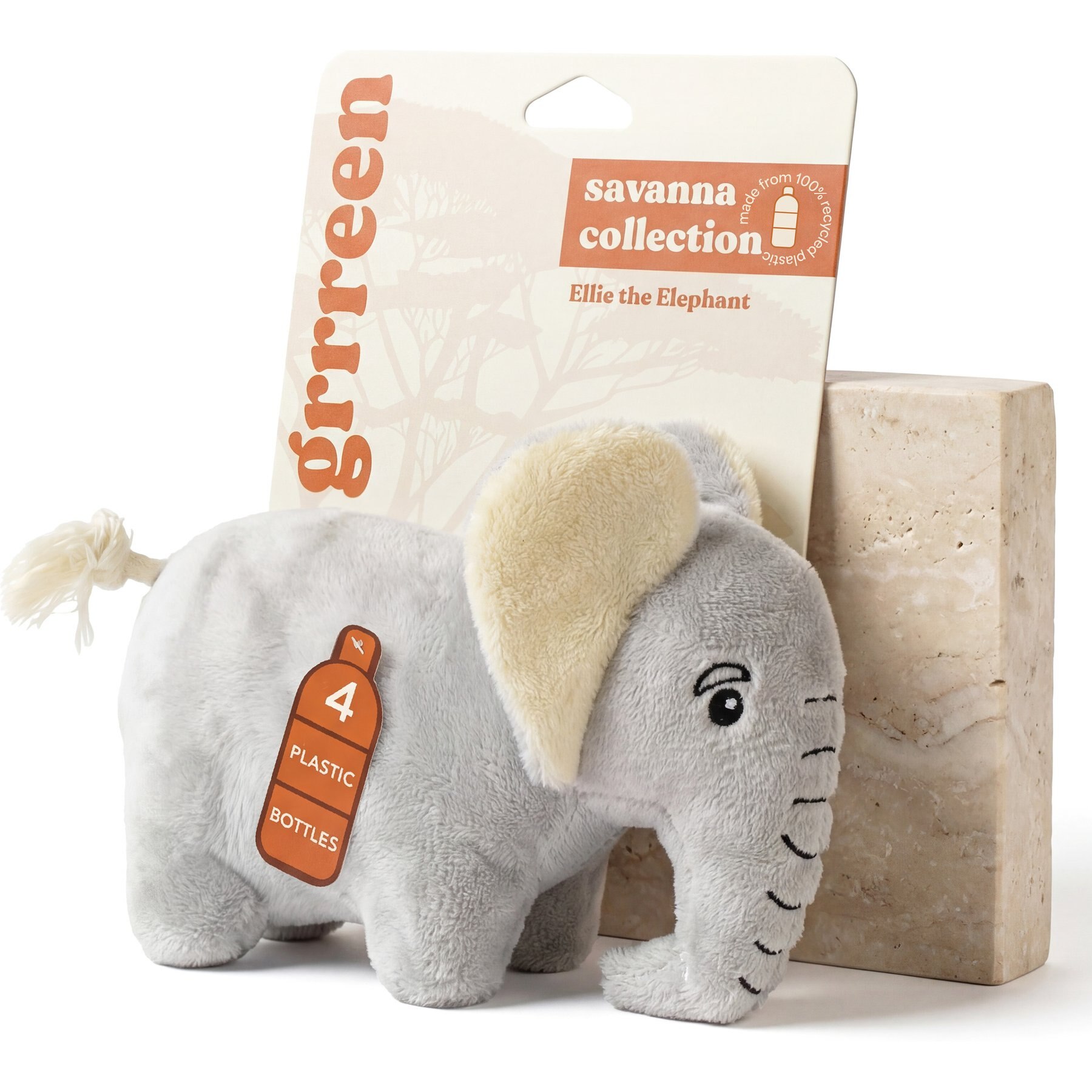 Grrreen Elephant Squeaky Plush Dog Toy, Medium