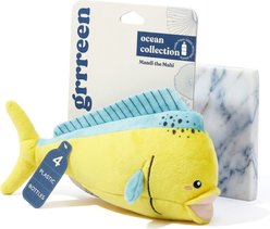 Grrreen Mahi Mahi Squeaky Plush Dog Toy, Medium