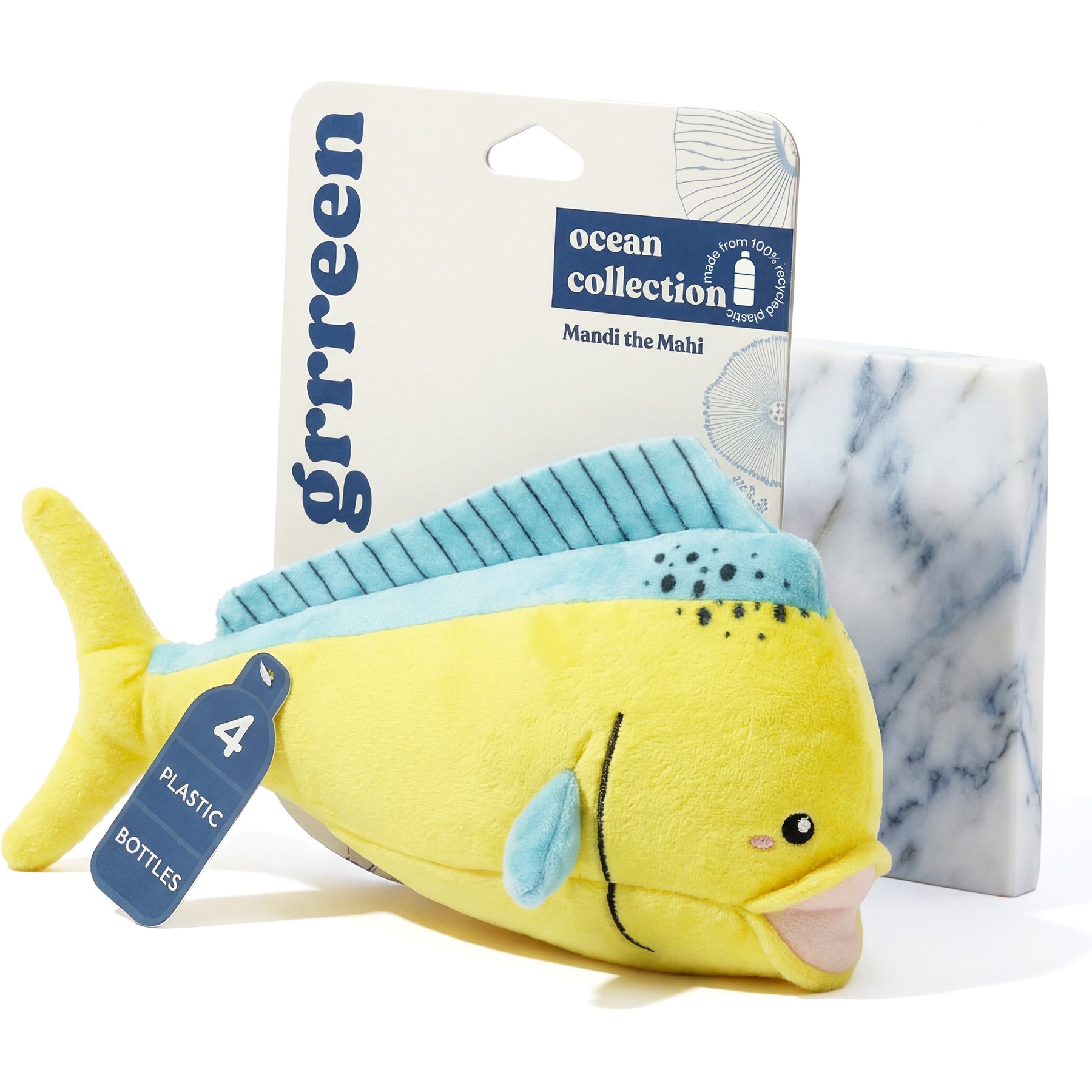 Grrreen Mahi Mahi Squeaky Plush Dog Toy, Medium