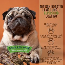 CLEAR CONSCIENCE PET Lamb Airy Bark Lamb Lung with Kelp, Carrot, Tomato, Spinach & Flaxseed Gluten Free Dog Treats, 8-oz bag slide 2 of 5