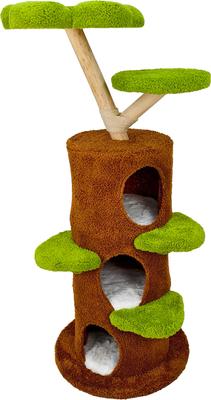 Show full view: Wisfor Modern Multi Condo Scratching Post Boho Cat Tree Tower, Green, 24.02 x 58.27-in slide 8 of 9