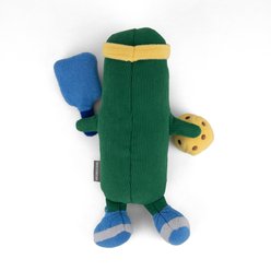ADC Houndstone & Co. Pickleball Champ Squeaky Dog Plush Toy with Crinkle Paper, Green/Blue/Yellow, Medium slide 2 of 5