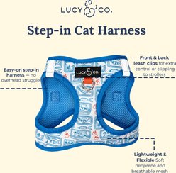 Lucy & Co. Tinned Fish Step-in Cat Harness, Large: 18 to 20.5-in chest slide 2 of 7