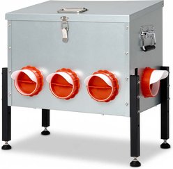 Unipaws Adjustable Height 8-Port Chicken & Duck Feeder, 50-lb