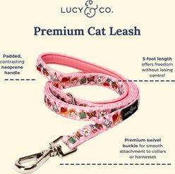 Lucy & Co. Cutie Patootie Cat Leash, Large: 5-ft long, 5/8-in wide slide 2 of 3