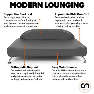 Show full view: Club Nine Pets Dream Lounger Orthopedic Dog Bed, Graphite Gray, Jumbo slide 7 of 9