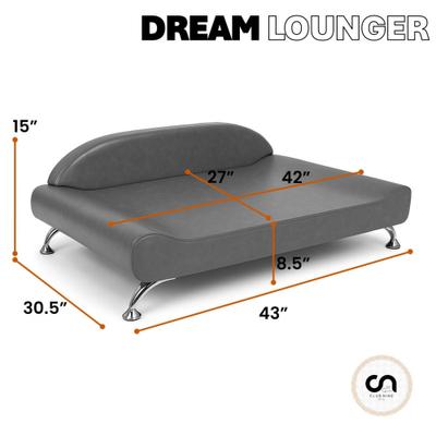 Show full view: Club Nine Pets Dream Lounger Orthopedic Dog Bed, Graphite Gray, Jumbo slide 6 of 9