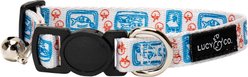 Lucy & Co. Tinned Fish Breakaway Cat Collar, Large: 8.5 to 12-in neck, 5/8-in wide