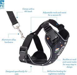 RC Pets Adventure Kitty Reflective Cat Harness & Leash, Trail Badges, Medium: 13 to 18-in chest slide 2 of 6