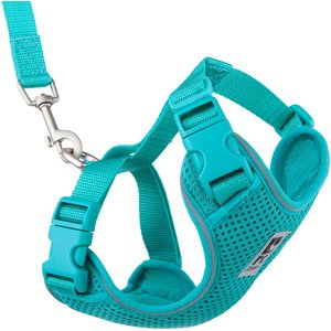 RC Pets Adventure Kitty Reflective Cat Harness & Leash, Teal, Medium: 13 to 18-in chest