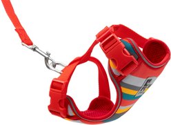 RC Pets Adventure Kitty Reflective Cat Harness & Leash, Multi Stripes, Medium: 13 to 18-in chest