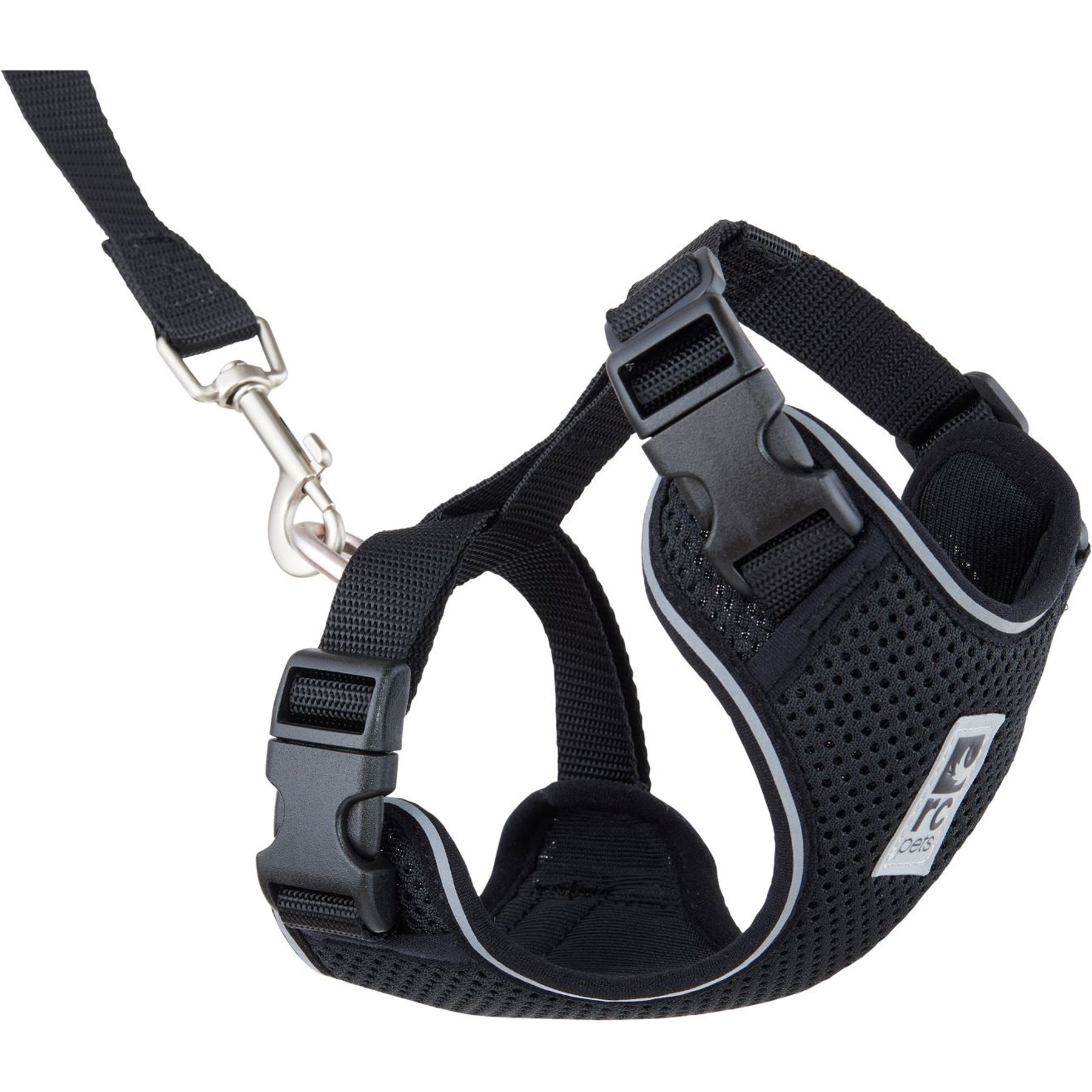 RC Pets Adventure Kitty Reflective Cat Harness & Leash, Black, Small: 11 to 15-in chest