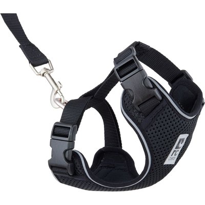 RC Pets RC Pets Adventure Kitty Reflective Cat Harness & Leash, Black, Medium: 13 to 18-in chest