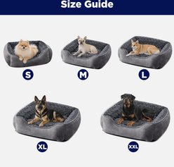 MIXJOY Rose Swirl Faux Fur Dog Pillow Bed, Grey, Medium: 25 x 21 x 8-in slide 2 of 9