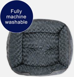 MIXJOY Rose Swirl Faux Fur Dog Pillow Bed, Grey, XX-Large: 42 x 30 x 10-in slide 2 of 9