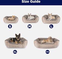 MIXJOY Rose Swirl Faux Fur Dog Pillow Bed, Brown, Medium: 25 x 21 x 8-in slide 2 of 9