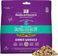 Stella & Chewy's Dinner Morsels Sealicious Salmon & Cod Recipe Cat Dried Food, 18-oz bag