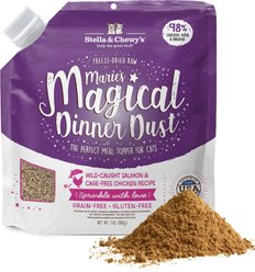 Stella & Chewy's Marie’s Magical Dinner Dust Wild Caught Salmon & Cage Free Chicken Recipe Freeze-Dried Raw Cat Food Topper, 7-oz bag