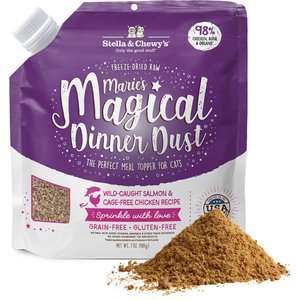 Stella & Chewy's Marie’s Magical Dinner Dust Wild Caught Salmon & Cage Free Chicken Recipe Freeze-Dried Raw Cat Food Topper, 7-oz bag