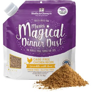 Stella & Chewy's Marie’s Magical Dinner Dust Cage Free Chicken Recipe Freeze-Dried Raw Cat Food Topper, 7-oz bag