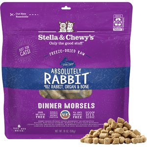 Stella & Chewy's Absolutely Rabbit Dinner Morsels Freeze-Dried Raw Cat Food, 18-oz bag