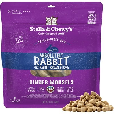 Stella & Chewy's Stella & Chewy's Absolutely Rabbit Dinner Morsels Freeze-Dried Raw Cat Food, 18-oz bag