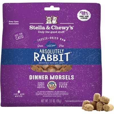 Stella & Chewy's Stella & Chewy's Absolutely Rabbit Dinner Morsels Freeze-Dried Raw Cat Food, 3.5-oz bag