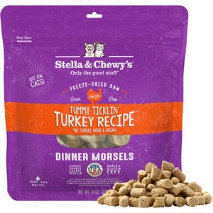 Stella & Chewy's Tummy Ticklin' Turkey Dinner Morsels Freeze-Dried Raw Cat Food, 8-oz bag