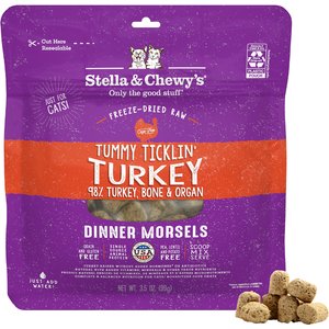 Stella & Chewy's Tummy Ticklin' Turkey Dinner Morsels Freeze-Dried Raw Cat Food, 3.5-oz bag