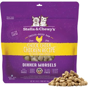 Stella & Chewy's Chick Chick Chicken Dinner Morsels Freeze-Dried Raw Cat Food, 18-oz bag